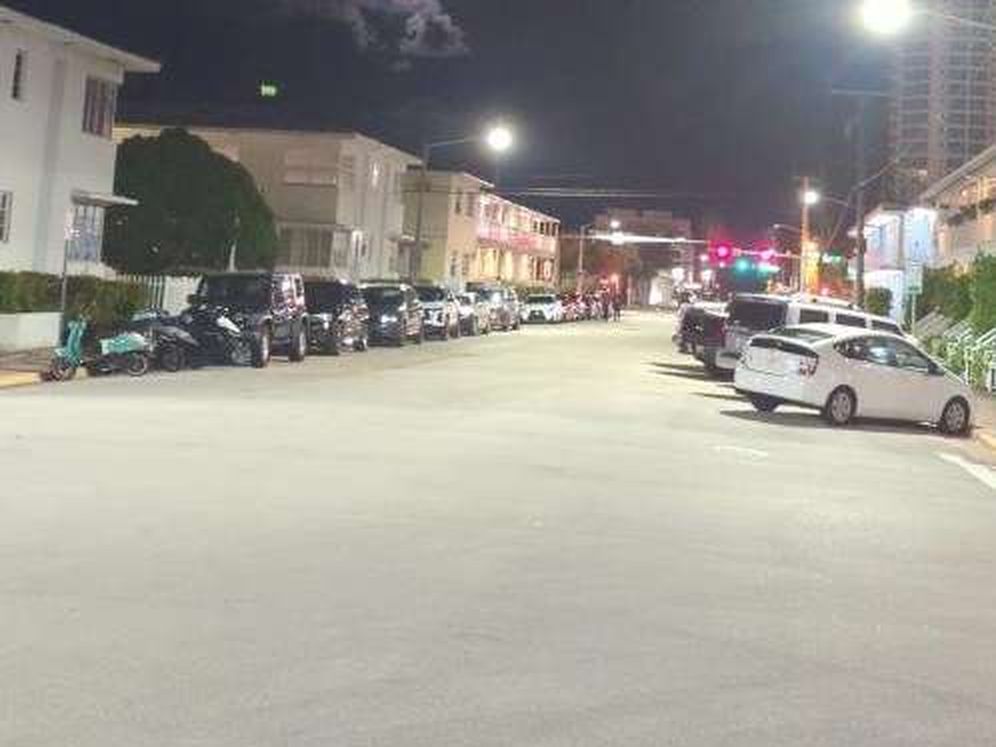 Miami Beach street at night after the LED retrofit