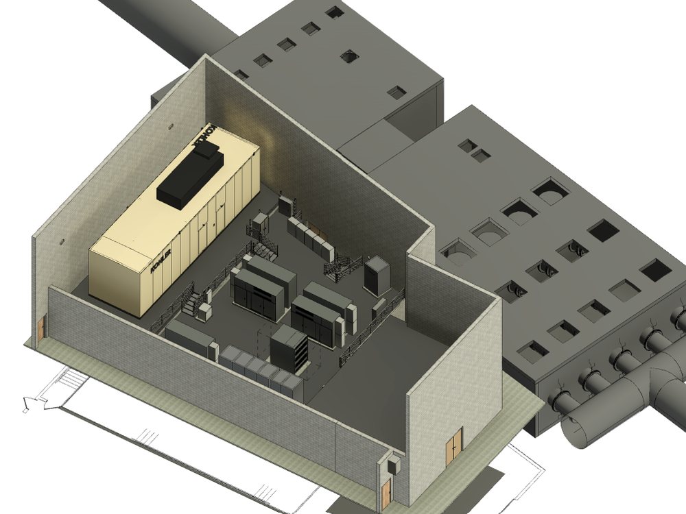 Design model of the First Street generator and electrical building and pump station, Miami Beach